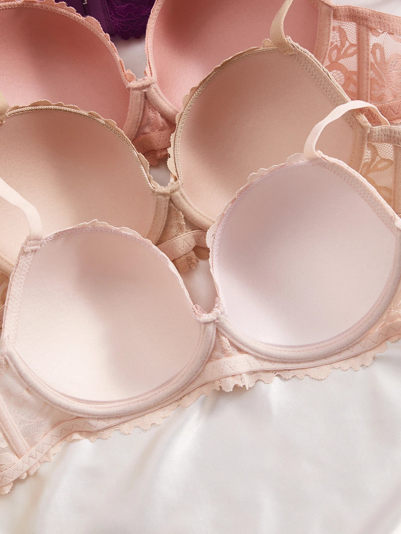 5PCS Lace Women's Underwear Set Rhinestone Push-Up Underwire Bra Fashion Comfor Bow Daily Bra Women