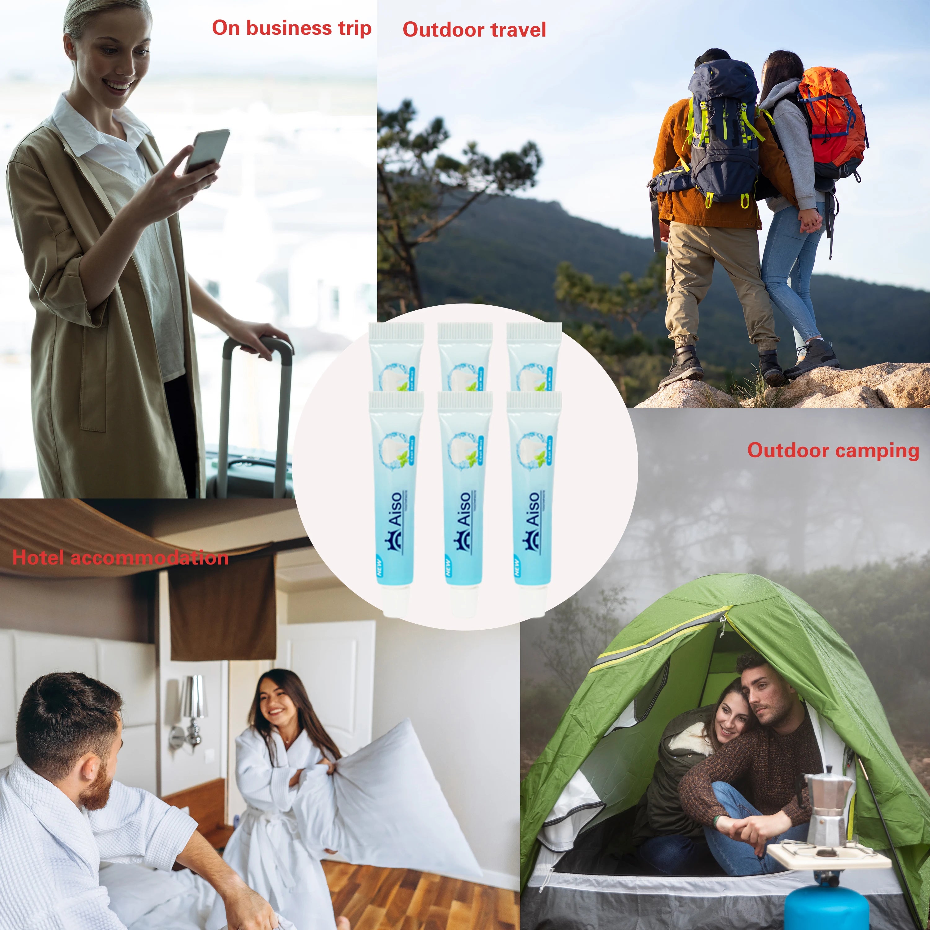 [6pcs portable travel toothpaste] Vitality mint flavor, portable travel toothpaste, deep cleaning, fresh breath (5g) - 6 pieces