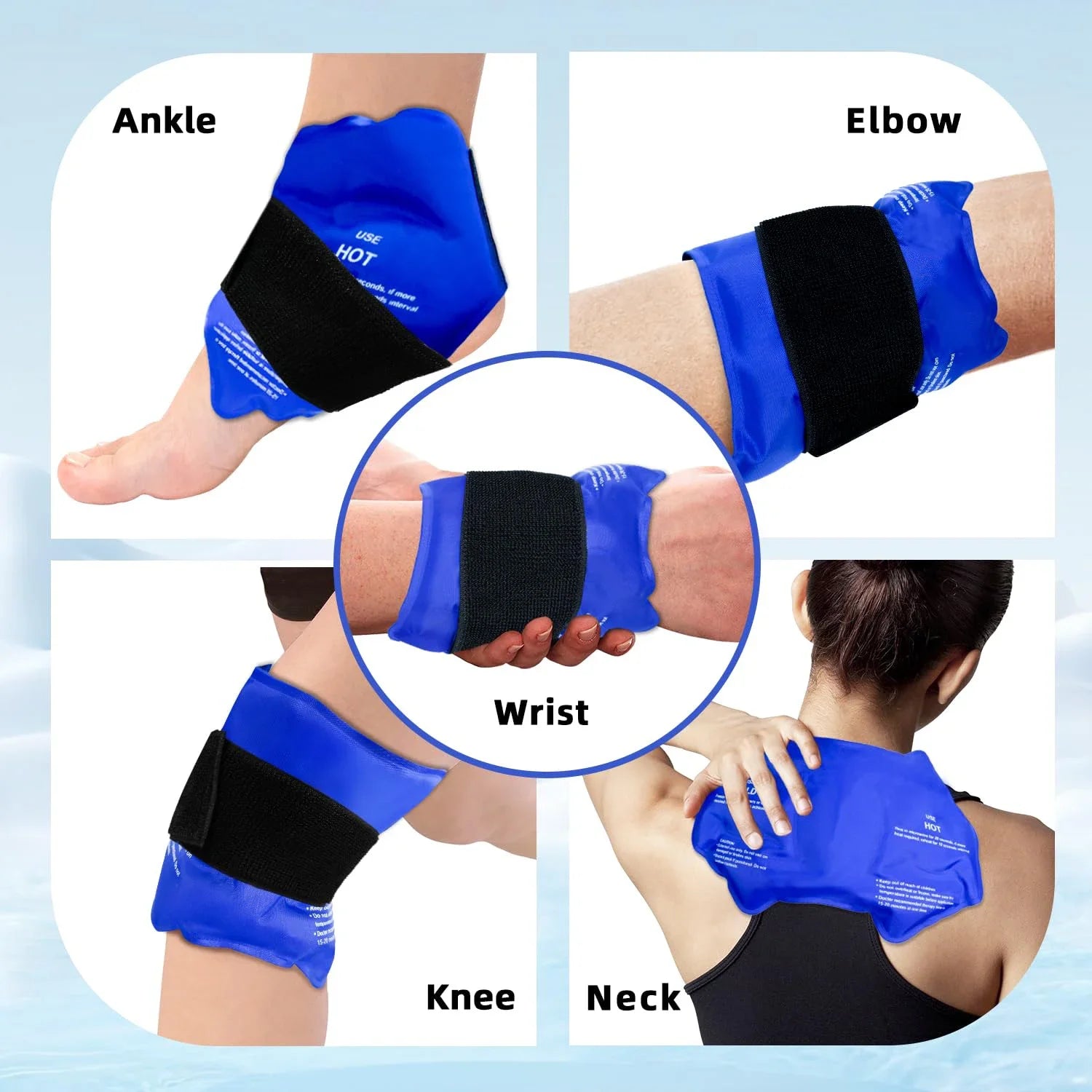 Ankle Ice Pack Wrap Reusable Gel Cold Compression for Foot Discomfort Ice Wrap for Feet Swelling and Recovery Sprained Ankles