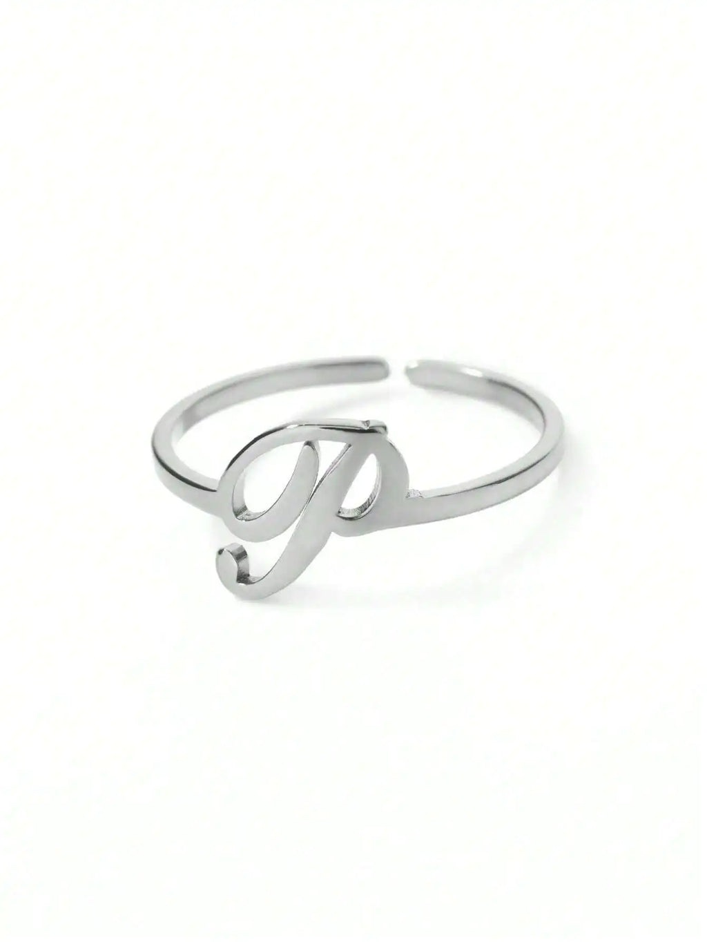 1PC Minimalist Initial Open Ring For Women Men Personalized 26 English Letter Ring Dainty 18K Gold Plated Stainless Steel