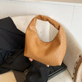 Women Classic Fashion Woven Embossed Hobo Soft PU Leather Small Top-handle Shoulder Bag Casual Daily Handbags