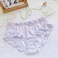 Milk Silk Cute Lovely Sweety Cartoon Women Panties Princess Style Lolita Ruffle Breathable Low Waist Underwear High Elasticity