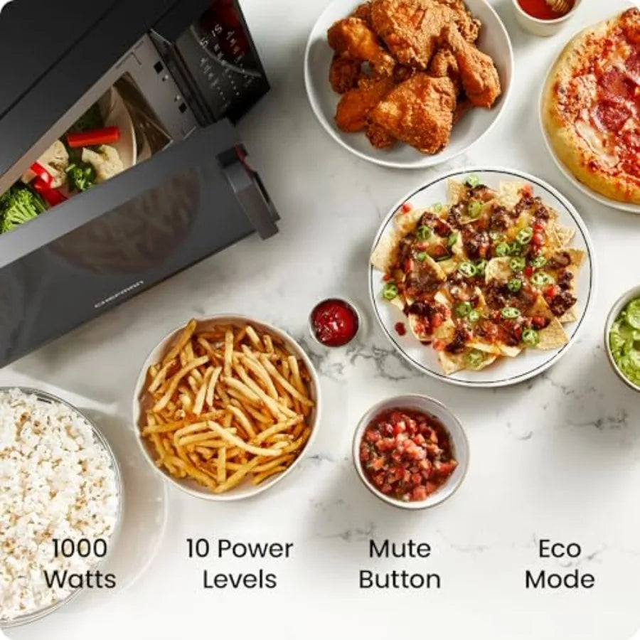 Countertop Microwave Oven 1.1 Cu. Ft., 1000 Watts with 10 Power Levels, 6 Cooking Presets with One-Touch Express Cook, Eco Mode