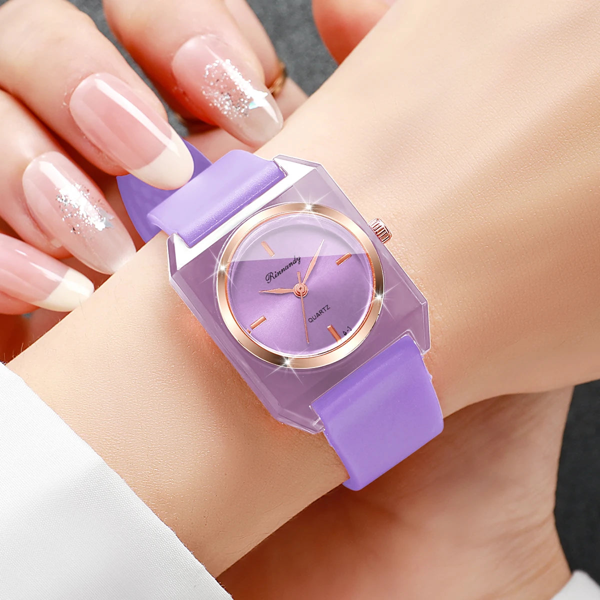 Elegant Rectangle Dial Women Watches Fashion Silicone Band Ladies Analog Wristwatches Reloj Mujer Girls Clock Gift (Without Box)
