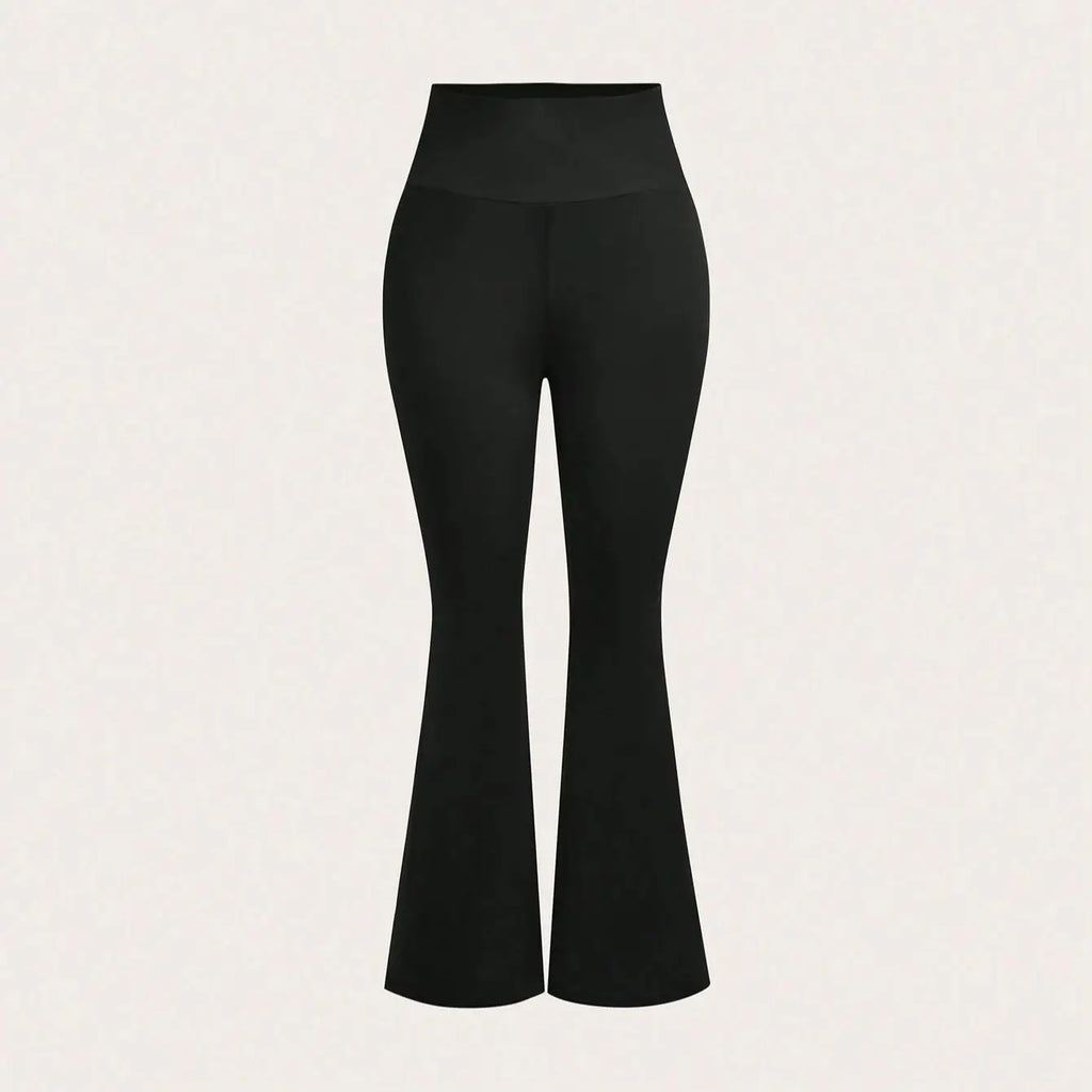 Women's Black High Waisted Flared Pants Stretchy Slimming Trousers Casual Daily Trendy 2026 Spring Fashion Women's Bottoms Loose
