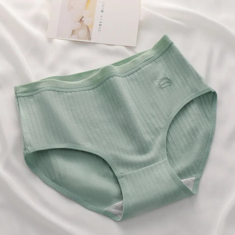 Women's Panties Cotton Underwear Girls Briefs Solid Color Lingeries Shorts For Woman High-waist Antibacterial Underpant M-XXL