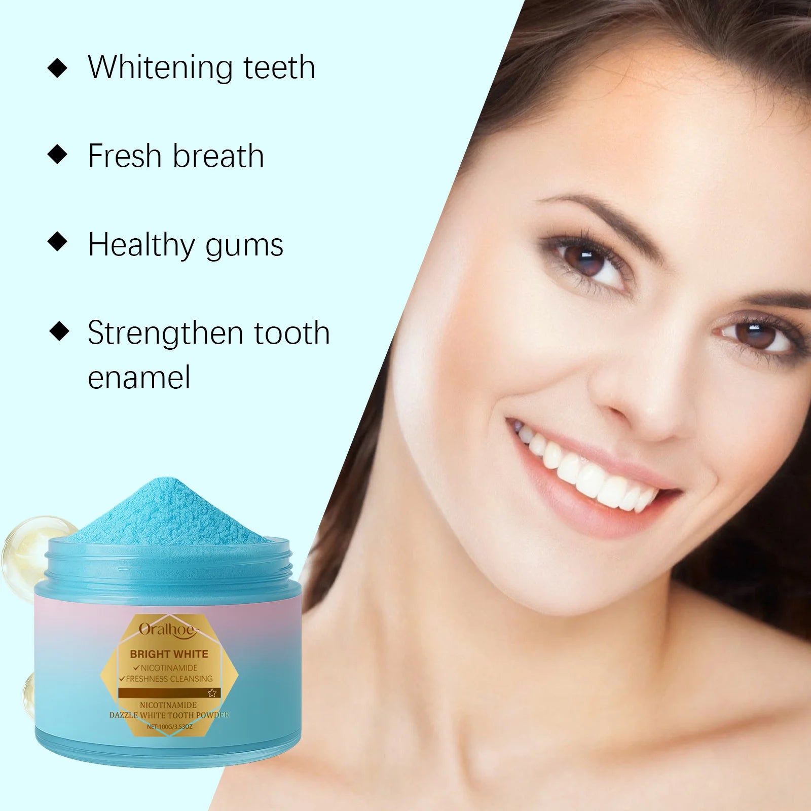 Niacinamide Bleaching Toothpaste Reduce Plaque Stains Improve Bad Breath Remove Yellow Stains Dental Cleansing Oral Hygiene Care