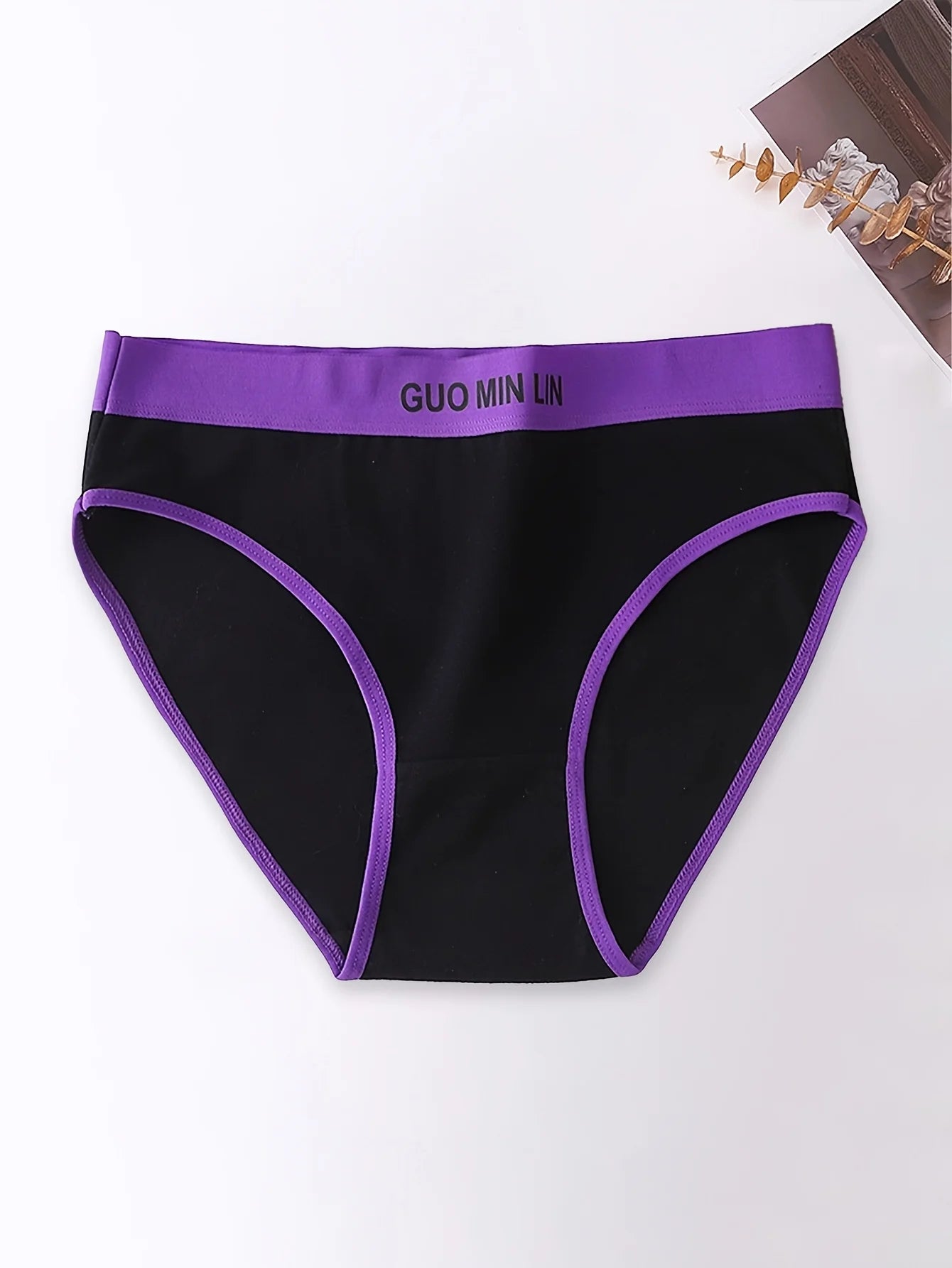 5PCS Simple Letter Women's Cotton Panties, Mid-waist Comfortable Breathable Traceless Women's Triangle Briefs.