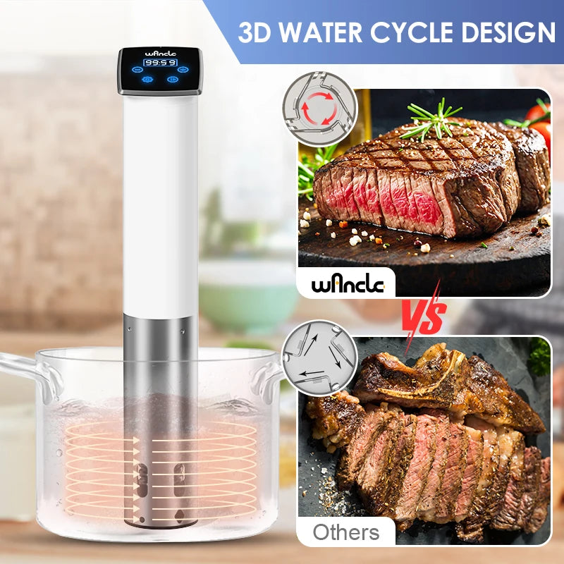 Wancle 1100W Waterproof Vacuum Sous Vide Cooker Immersion Circulator Accurate Cooking With LED Digital Display Slow Cooker 66