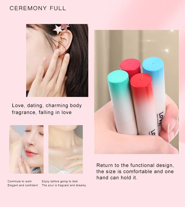 4pcs Perfume Men Women Solid Perfume Set Women Pheromone Floral and Fruity Fragrance Attracts The Opposite Sex Lasting Fragrance