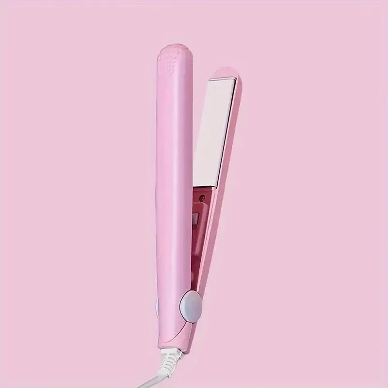 2-in-1 Mini Hair Straightener Curler,Fast Heating with CN Flat Plug for Bangs