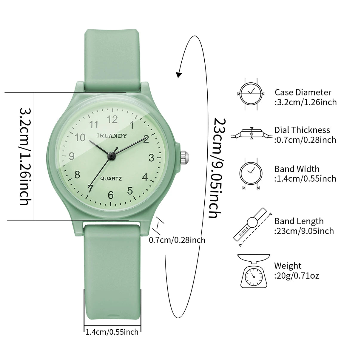 Fashion Arabic Dial Women Quartz Watch Casual Silicone Strap Ladies Wristwatches Reloj Mujer Girls Clock (Without Box)