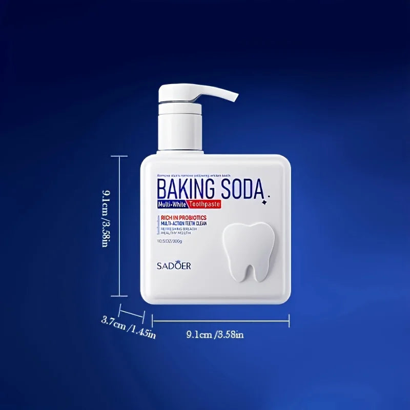 Cleansing Baking Soda Probiotic Pump Toothpaste, Deep Cleaning Teeth, Whitening And Brightening Toothpaste 300g