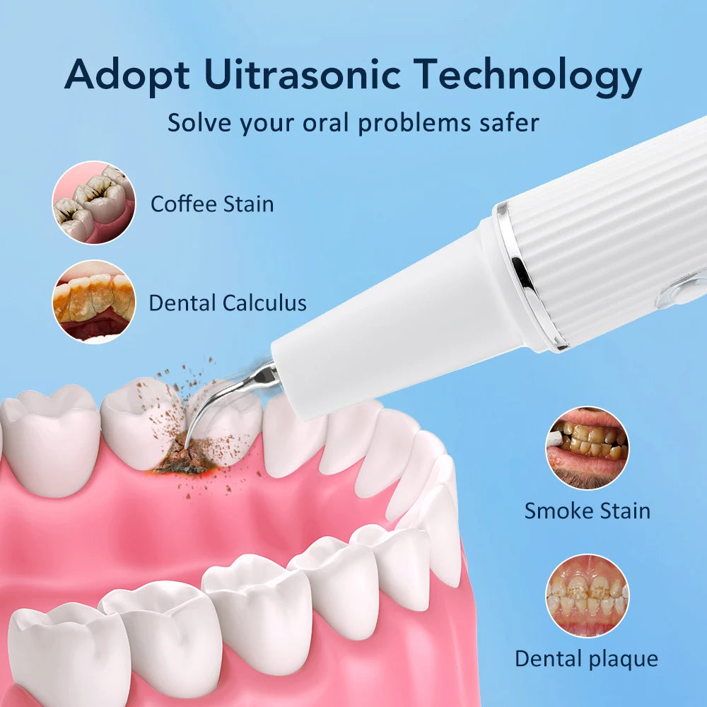 Electric Teeth Cleaner Dental Scaler Plaque Tartar Calculus Stain Remover Oral Care Rechargeable Home Use Teeth Whitening Kit