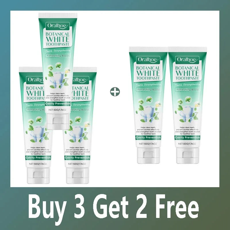 Botanical Toothpaste Contains Plant-Based Active Deeply Clean Teeth Stains Prevent Cavities Long-Lasting Fresh Breath