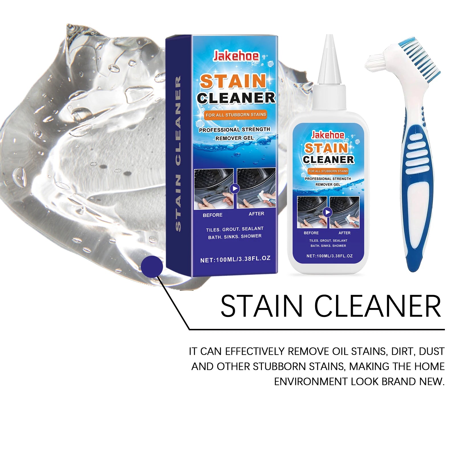 Household Stain Cleaner Professional Strength Remover Gel Multi-purpose Mildew Repellent Gel for Washing machine Toilet