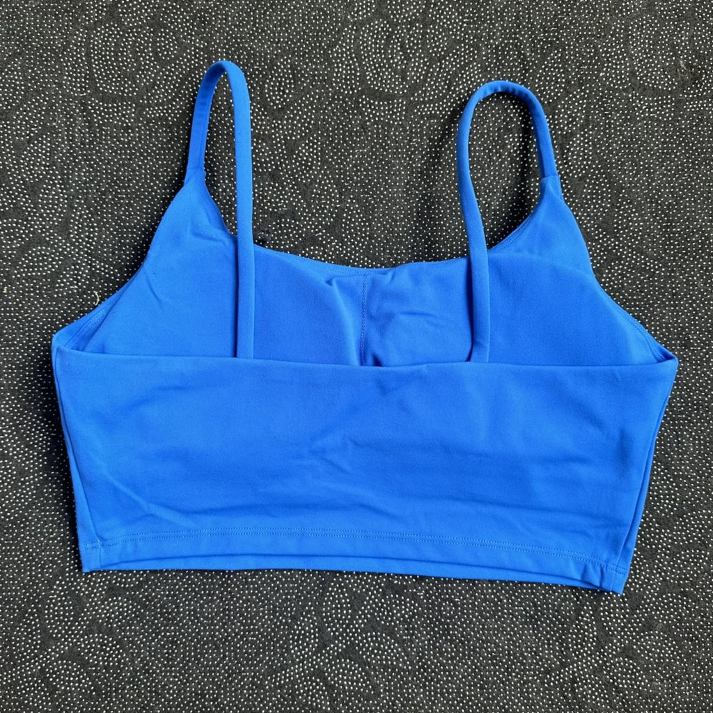 Solid Color Tight Fitness Women Sport Bra Spaghetti Strap Gym Yoga Bra Athletic Underwear Soft Top Workout Train With Chest Pad