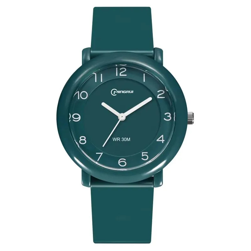 Unisex Children's Student Quartz Watch Simple and Comfortable Campus Exam Waterproof Women's Fashion Quartz Wristwatches