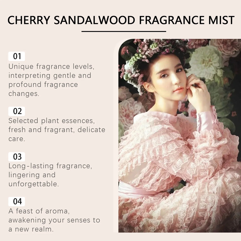 Roxelis Cherry Sandalwood Romantic Body Fragrance Natural Fresh Elegant Flavor Daily Date Fragrance Elegant Perfume