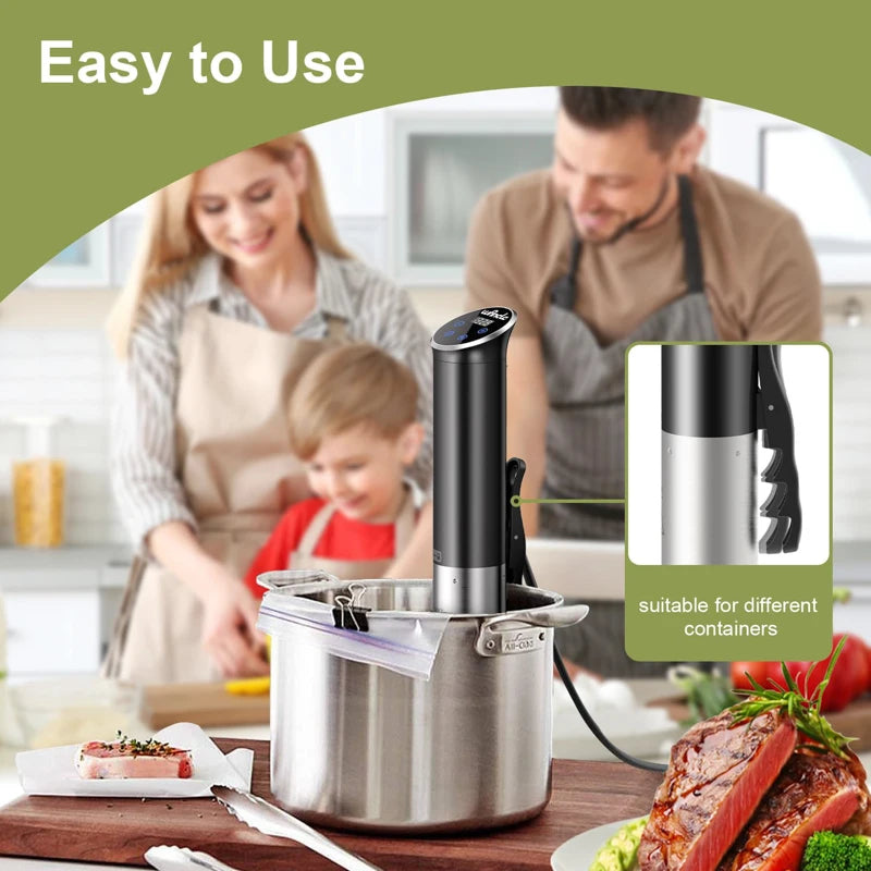 1100W Vacuum Sous Vide Cooker IPX7 Waterproof Slow Cooker with Digital Display LCD Touch Immersion Circulator Accurate Cooking 66