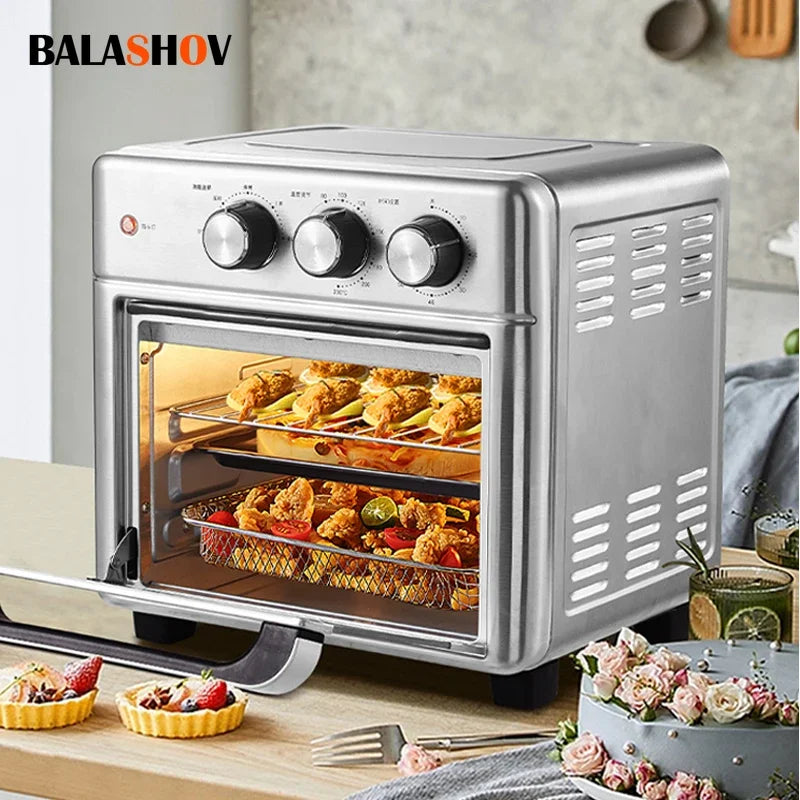 Smart air fryer oven 26L 13L Large Capacity Electric Air Fryers Visible Window Household Kitchen Deep Fryer without Oil EU 220V