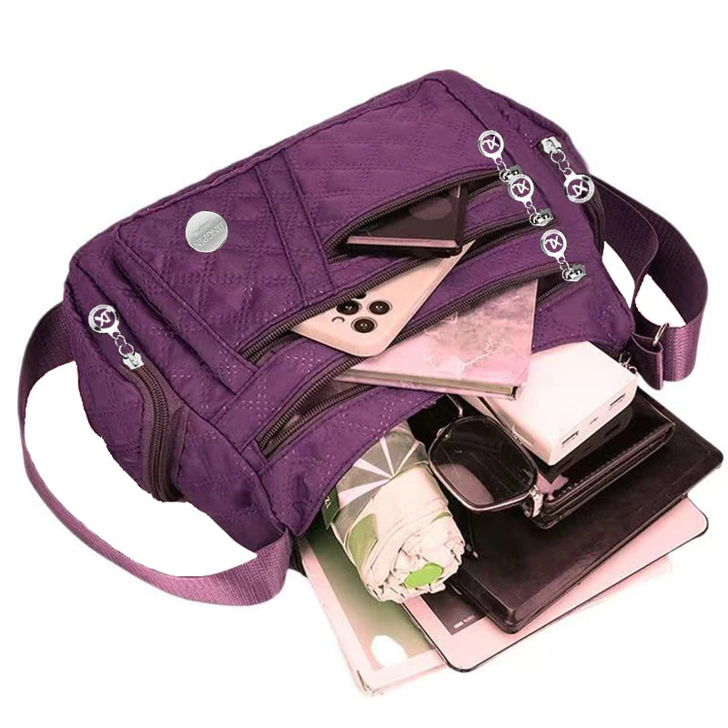 Square-shaped, versatile men's and women's crossbody bag, new style large bag, fabric bag, Oxford style shoulder bag, fashionabl