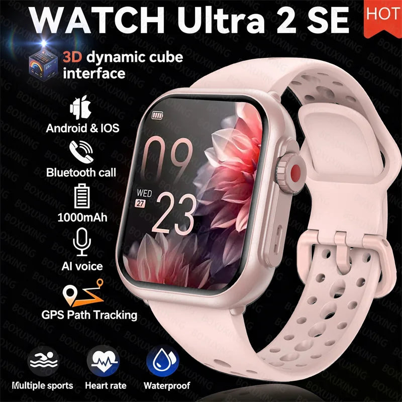 Watch Ultra K62 Men Women 1000mAh AMOLED 100+Sport Heart Rate HD Bluetooth Call GPS Track Waterproof Smart Watch For iOS Android