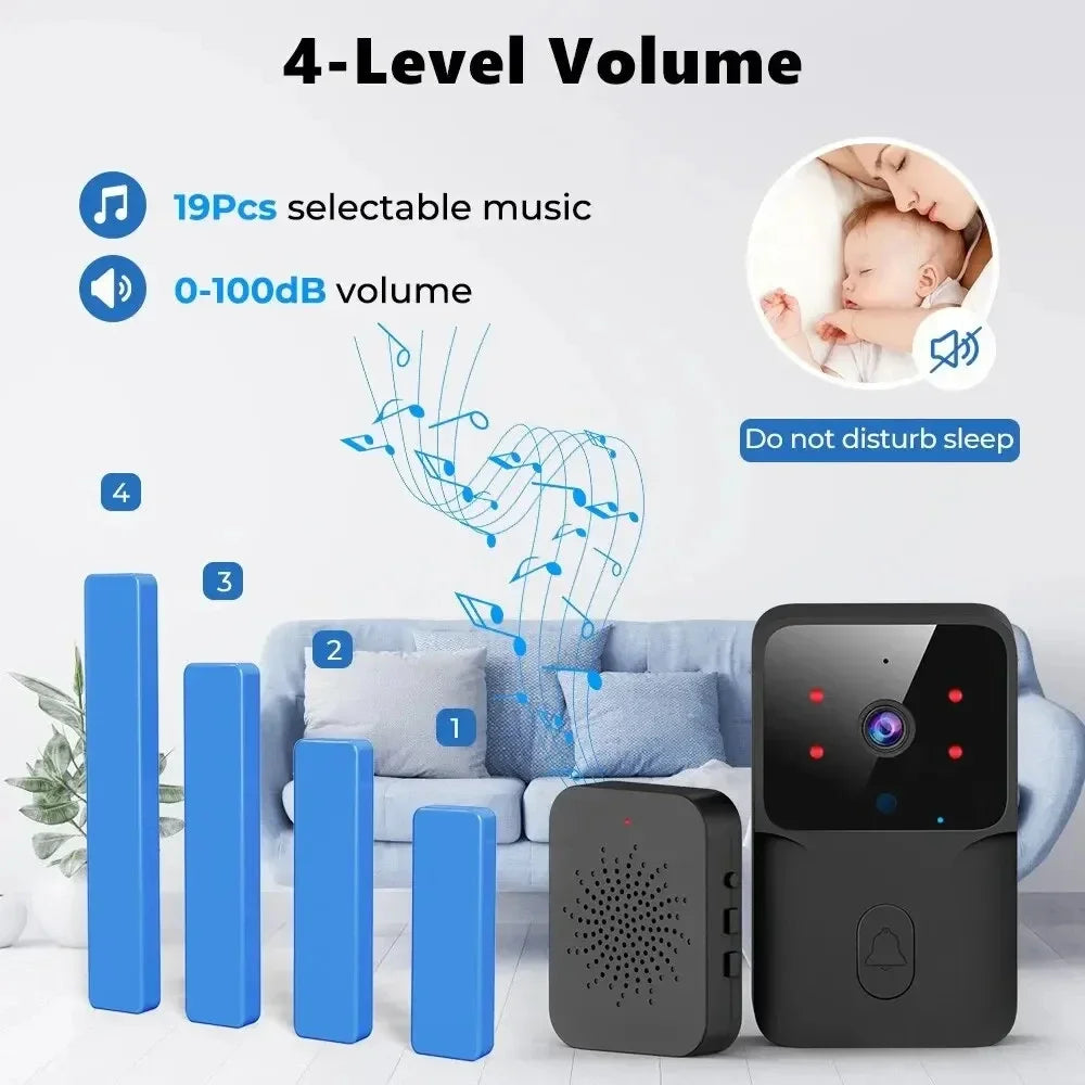 Tuya WiFi Video Doorbell Smart Home Door Bell Wireless Rechargeable Battery Outdoor HD Camera Two-Way Audio Visual Doorbell