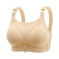 Women's Fashion Plus Size Comfortable Breathable No Steel Ring Gathered Bra Lace Seamless Backless Thin Mold Cup Underwear