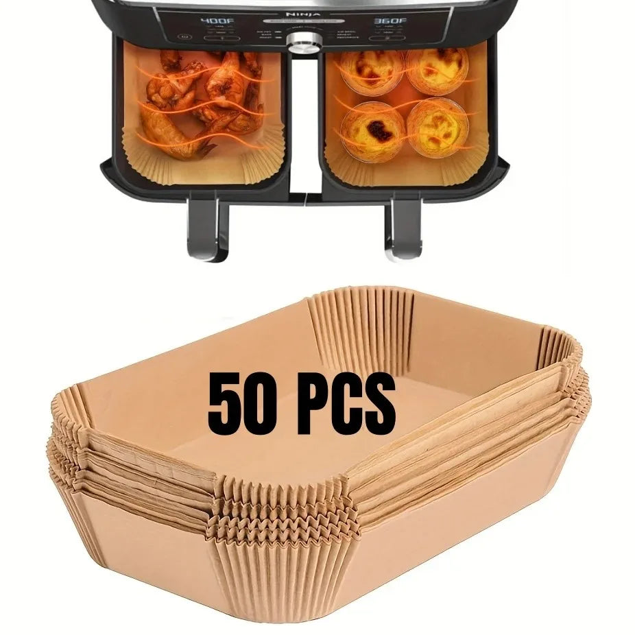 Air Fryer Paper Liners Disposable Oil-proof&Heat Resistant for Baking Microwave Cooking&Deep Fryer Accessories Easy Cleanup