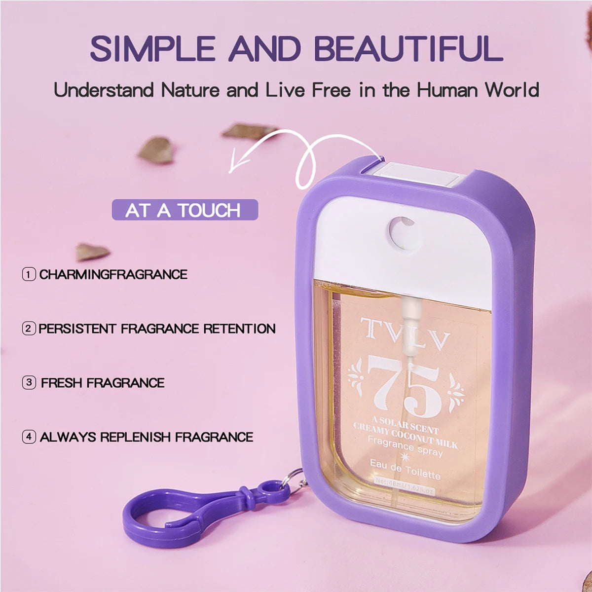Flower fragrance spray, fresh and elegant flower fragrance, lasting fragrance, small and portable spray type perfume