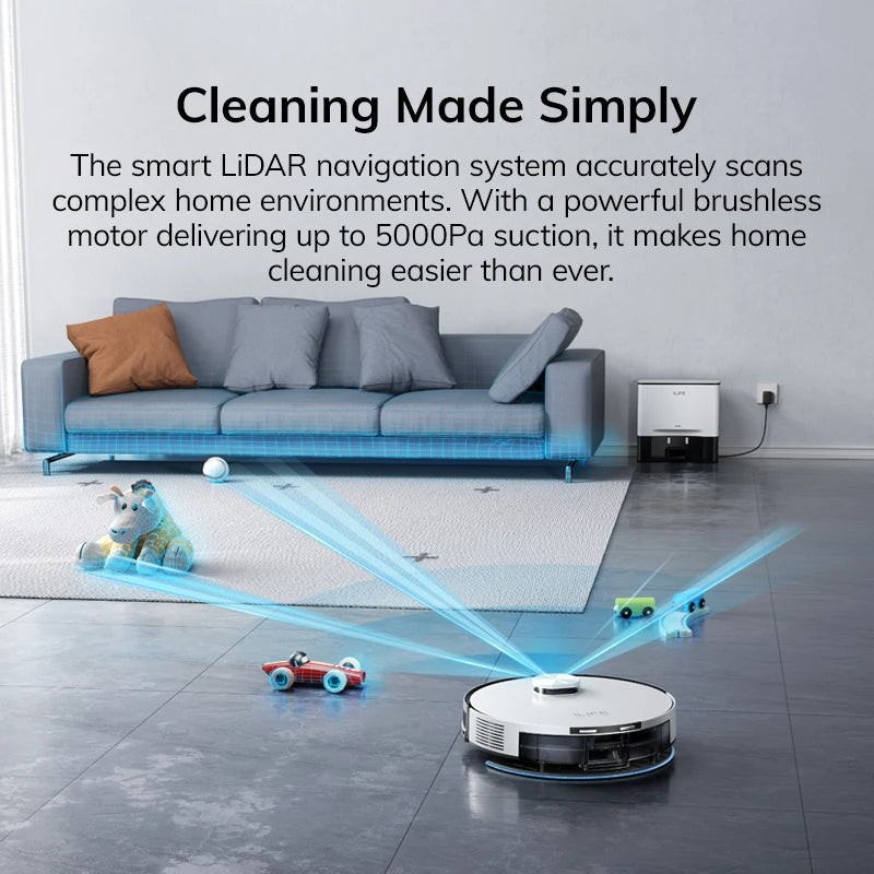 ILIFE A30 PRO 5000Pa Suction, Robot Vacuum and Mop Combo, Self Emptying, 60-Day Capacity, App/Remote, 180-Minute Running Time