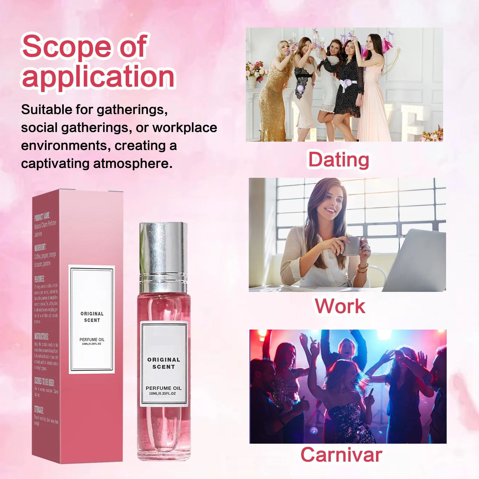 Jasmine fresh flower and fruit fragrance, lasting fragrance, daily dating girl heart perfume