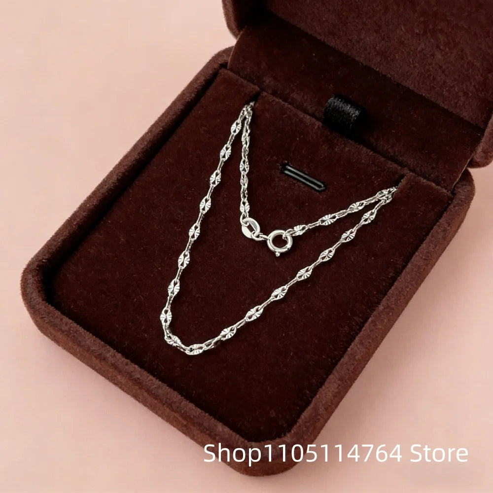 925 Sterling Silver Lip Chain Necklace for Women, Minimalist Shiny Lip Link Chain, Fashion Jewelry Gift for Daily Wear & Party