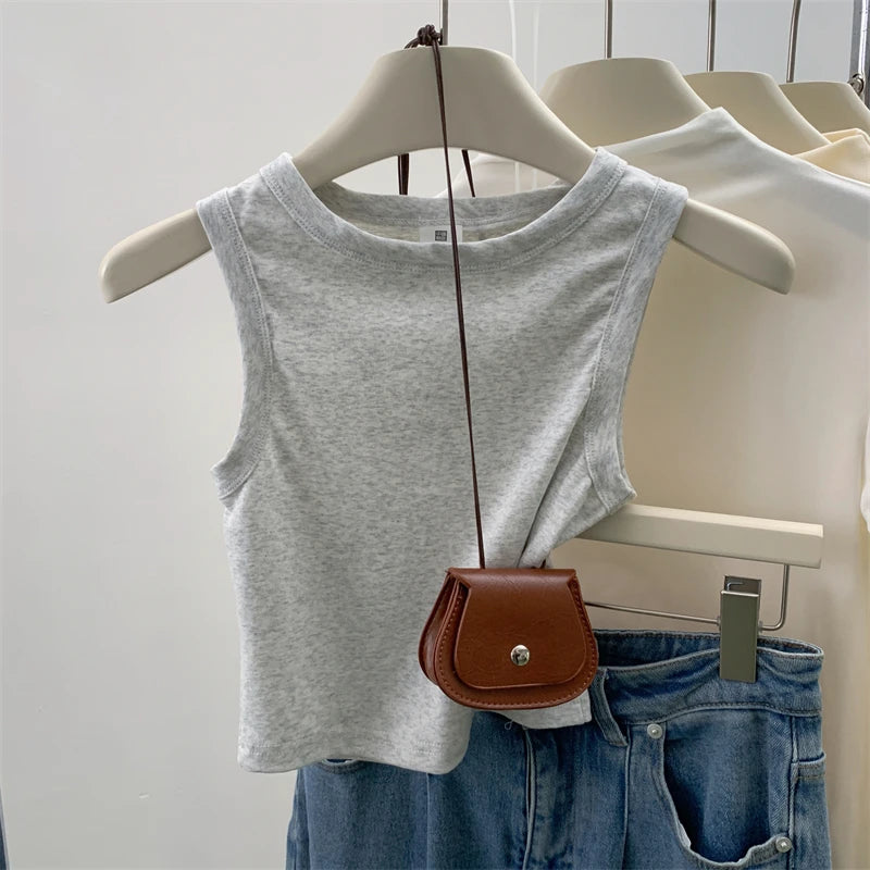 2026 Tank Top for Women Ribbed Down Sleeveless Blouse Solid Color Casual Women's Teens Trendy Basic Summer Tops