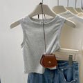 2026 Tank Top for Women Ribbed Down Sleeveless Blouse Solid Color Casual Women's Teens Trendy Basic Summer Tops