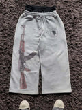 2025 summer new  women Y2K double waist embroidered street couple personalized printed patterns trendy street pants