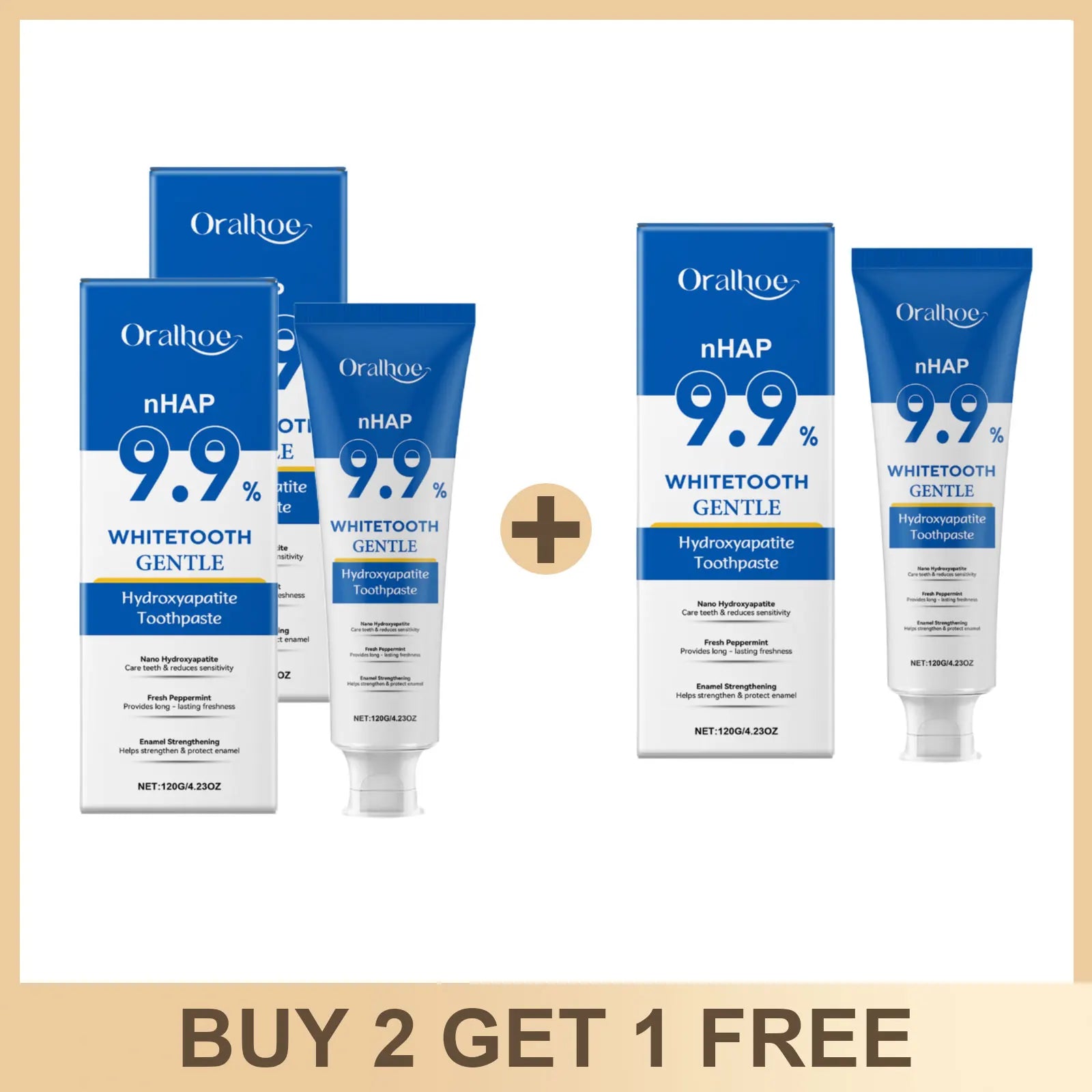 Hydroxyapatite Toothpaste Enamel Repair Teeth Stains Cleansing Bad Breath Removal Dental Birghtening Preventing Periodontitis