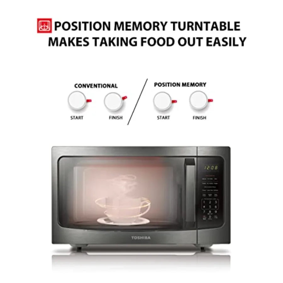 ML-EM45P BS Countertop Microwave Oven with Smart Sensor and 13.6" Removable Position Memory Turntable, Sound On/Off Function, 1