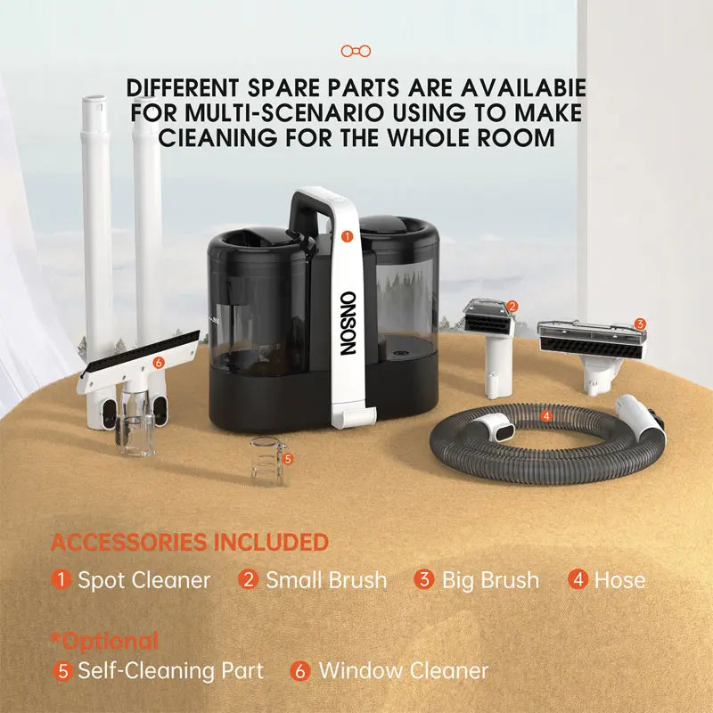 600W Wired Carpet Cleaner Sofa Cleaner Deep Clean High Power Household Spray Suction Cleaning Machine for Floor Pets Living Room