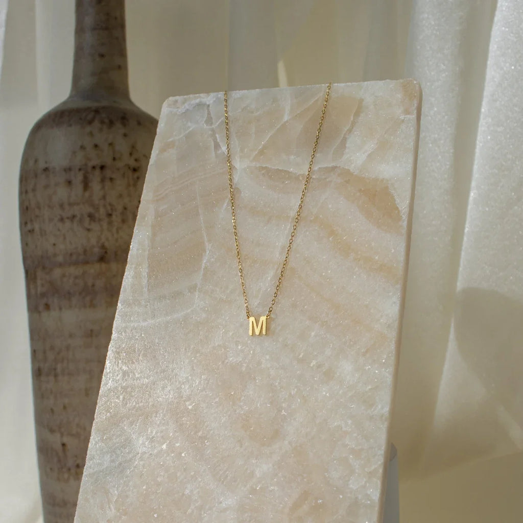 Initial Letters Necklace For Women Stainless Steel Jewelry Pendant Alphabet Single Name Choker Necklaces Dropshipping
