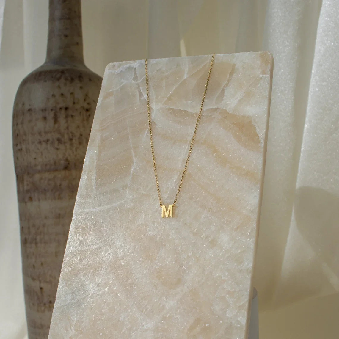 Initial Letters Necklace For Women Stainless Steel Jewelry Pendant Alphabet Single Name Choker Necklaces Dropshipping