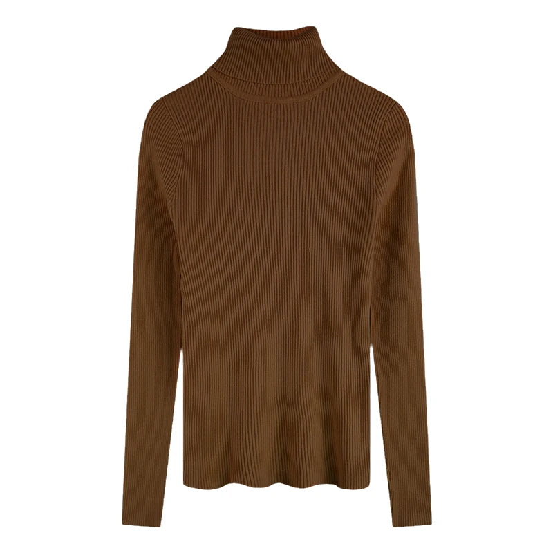 2026 Casual Slim Knitted Pullover Autumn Winter Thick Turtleneck Sweater Base Sweater Korean Style Simple Base Layer Warm Tops