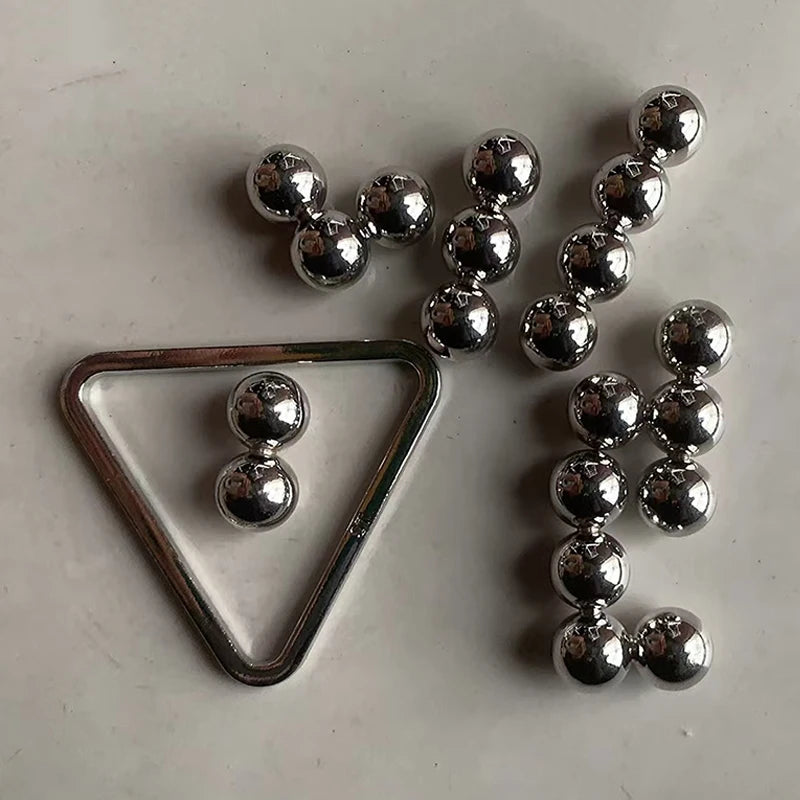 Pyramid Puzzle Metal Brain Teasers for Kids Adults IQ Logic Test Disentanglement Educational Toys Mind Challenge Games