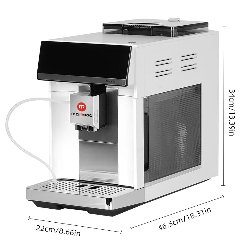 Mcilpoog M3 Automatic Espresso Coffee Machine ，Built-In Milk Frother & Tank, 7 Coffee Varieties, Touchscreen