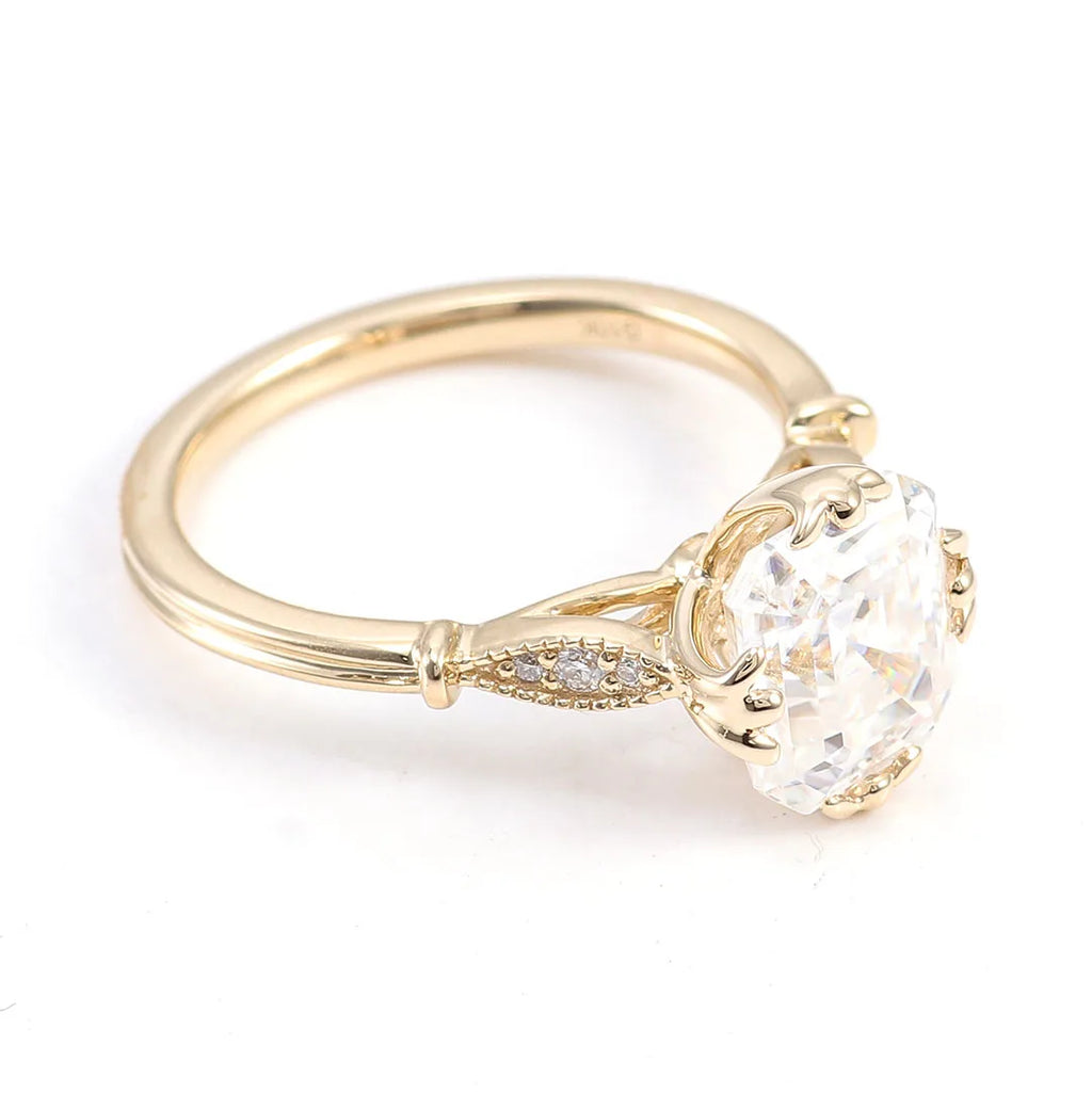 Provence 10K/14K/18K Moissanite Wedding Rings for Women Asscher Cut 3CT D Color Custom Jewelry DIY Engagement Rings