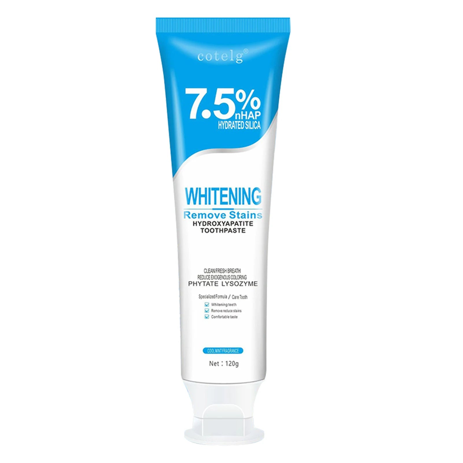 120g Hydroxyapatite Toothpaste,Gentle Mint,Breath Refreshing Whitening Toothpaste,Intensives Stain Removal Tooth Paste,Oral Care