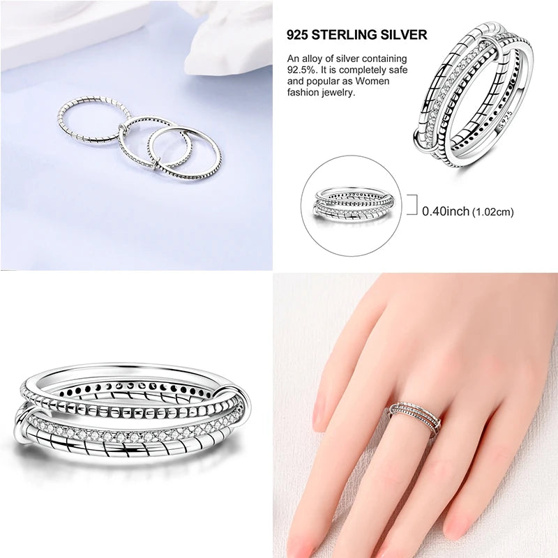 Original Design 925 Sterling Silver Blue Zircon  For Ring Fit Women Wedding Wedding Wedding Engagement Silver Gift