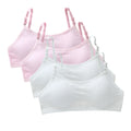 4pcs/Lot Teenage Girls Training Bras Seamless Middle High School Students Vest Bra Kids Children Back Buckle Bra Teens Underwear
