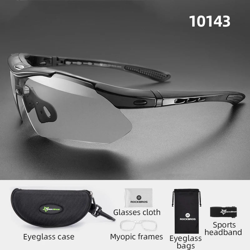 ROCKBROS Bicycle Glasses Photochromic Cycling Sports Sunglasses Eyewear Men Women UV400 Outdoor MTB Road Bike Goggles Glasses